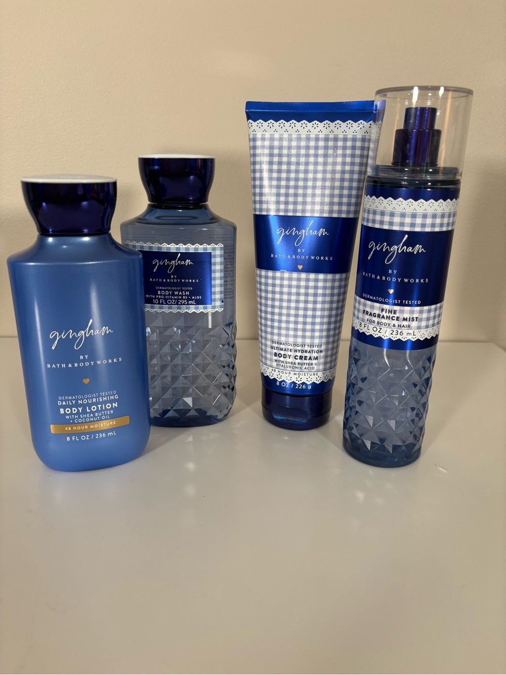Bath & Body Works Gingham Blue Body Care Set